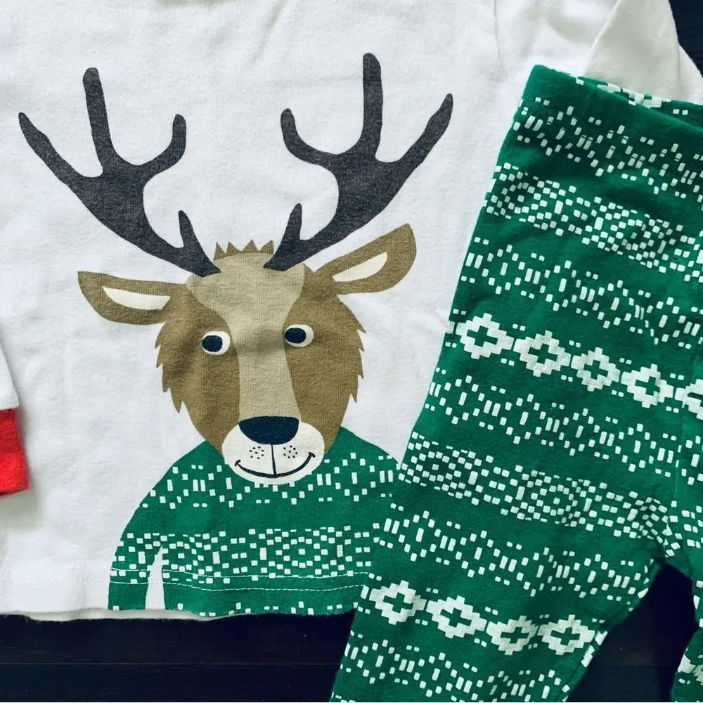 Carter's Infant Baby Christmas Reindeer Snug Fit Pajamas PJs Set | Size: 24m